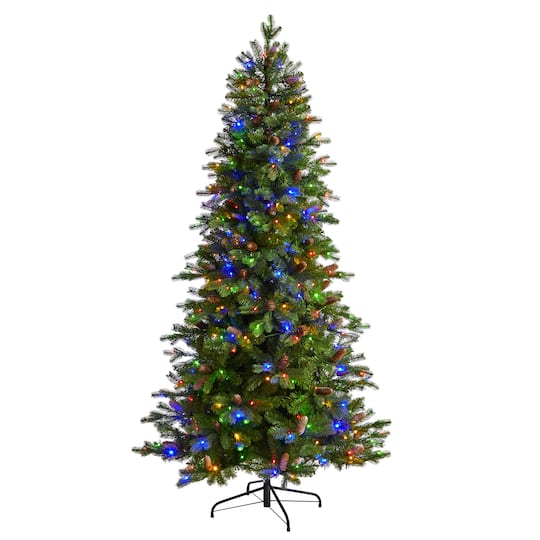 7ft. Pre-Lit Fraser Fir Artificial Christmas Tree, Color Changing LED Lights